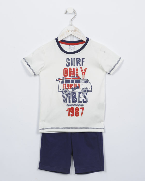 Picture of BK076- HIGH QUALITY COTTON 2 PCS SET FOR BOYS WITH SHORTS